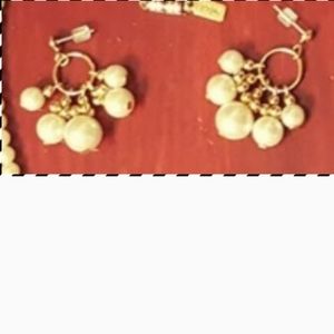 Elegant Faux Pearl post dangle earrings. Pre-owned